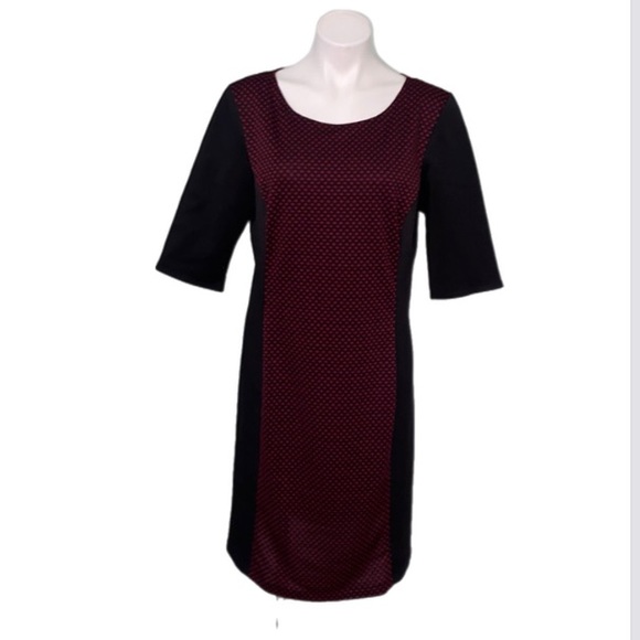 Studio Red & Black Colorblock Dress sz 16 - Picture 1 of 4